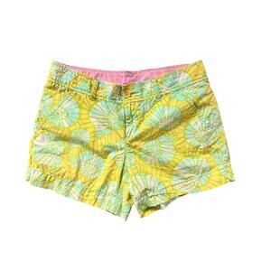 Lilly Pulitzer Callahan Shell & Snail Print Shorts Pink & Yellow - Size 4